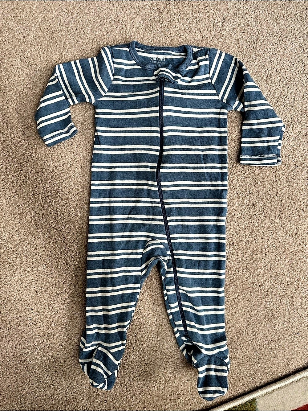 Carter's Striped Footie in Blue & White Baby 6M